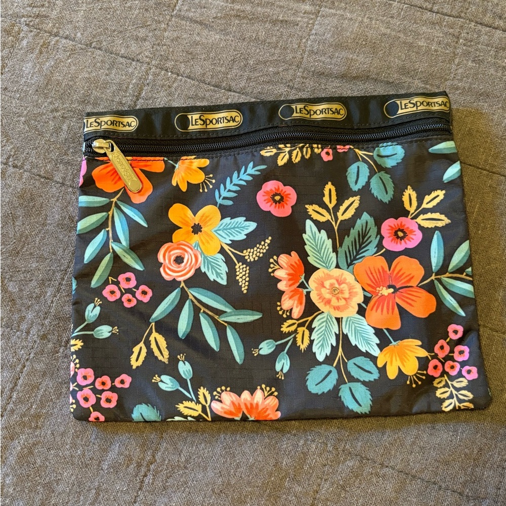 EUC LeSportsac x Rifle Paper Co Floral Print Cosmetics Bag